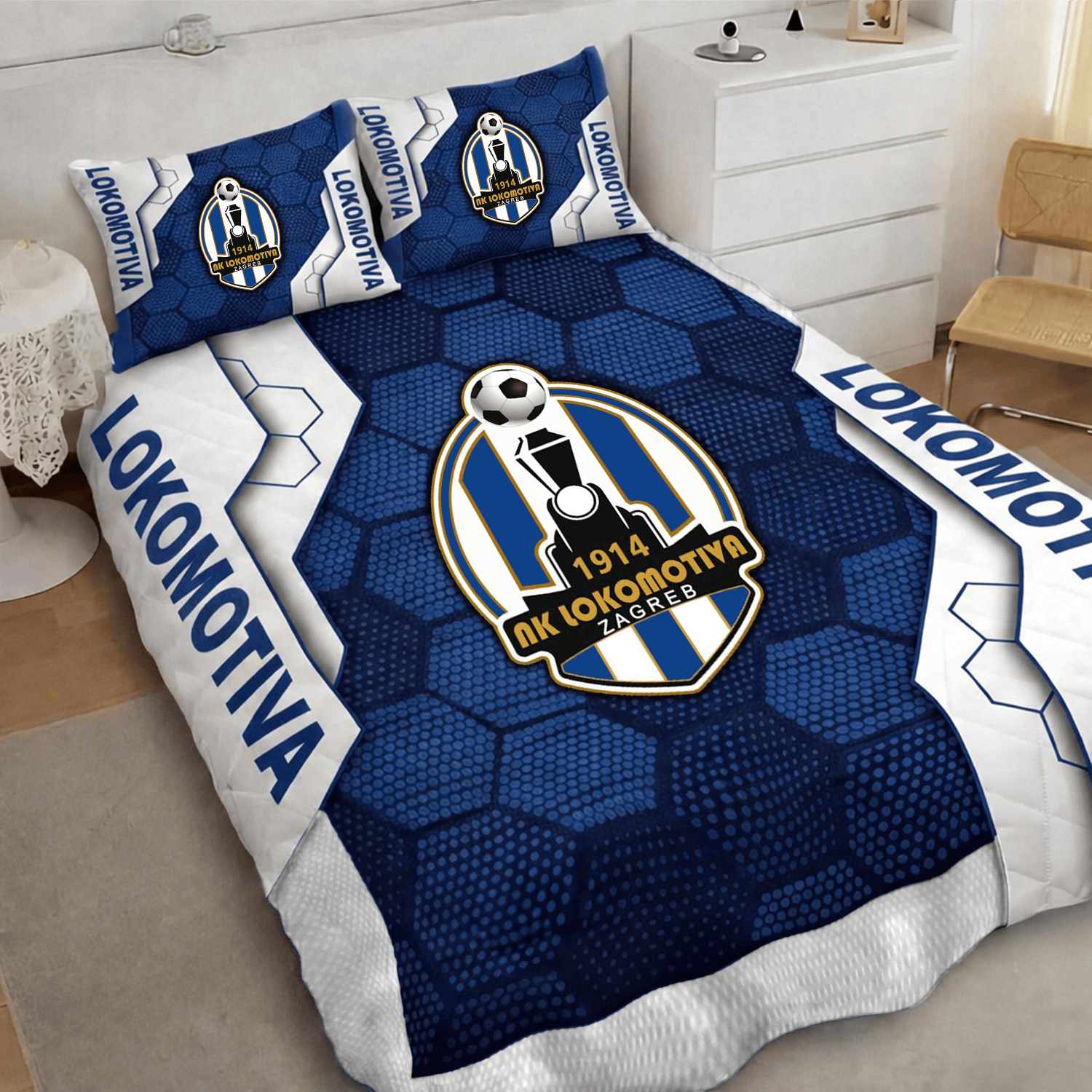 Lokomotiva Zagreb Inspired Quilt Set