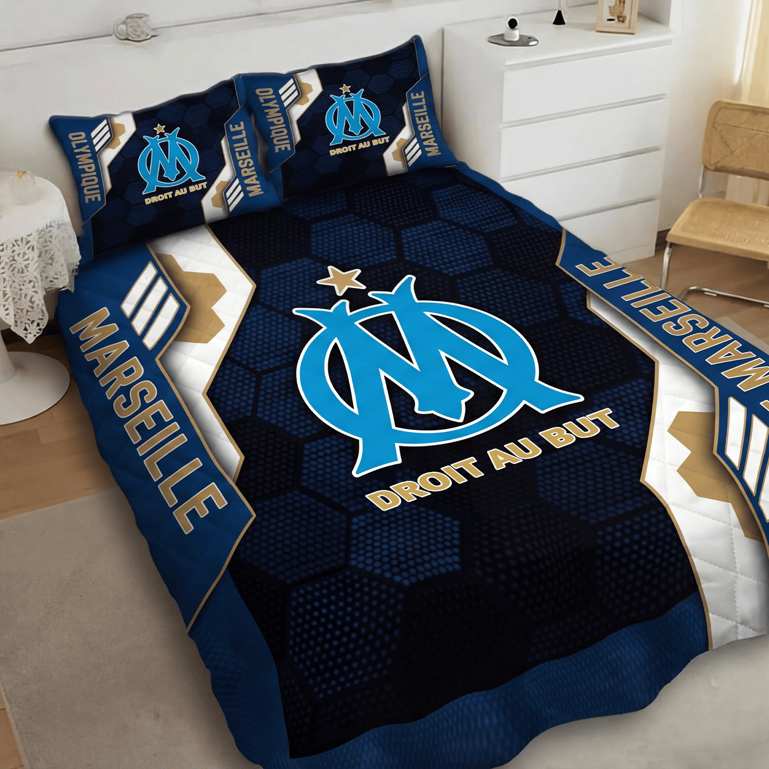 Olympique Marseille Inspired Quilt Set