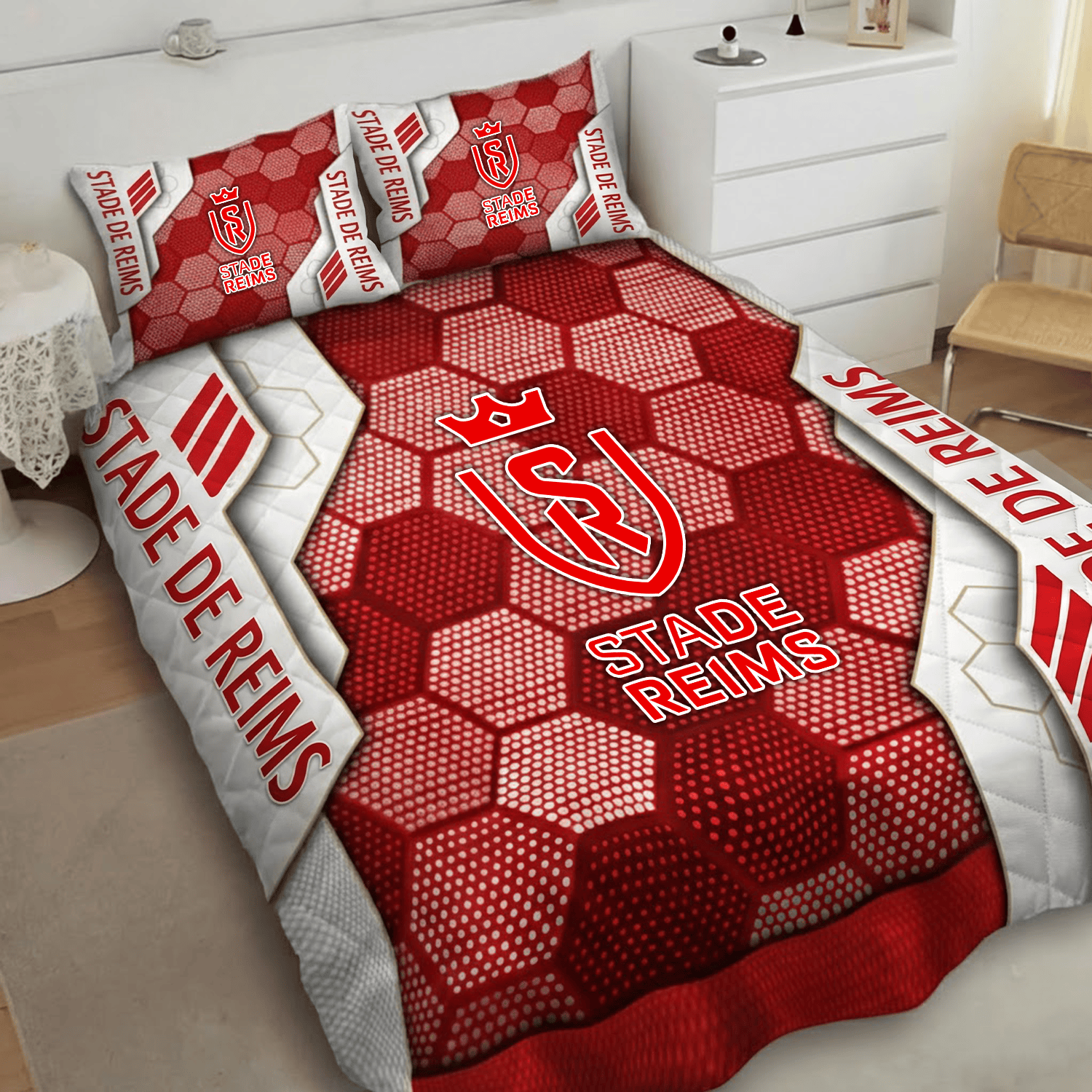 Stade de Reims Inspired Quilt Set