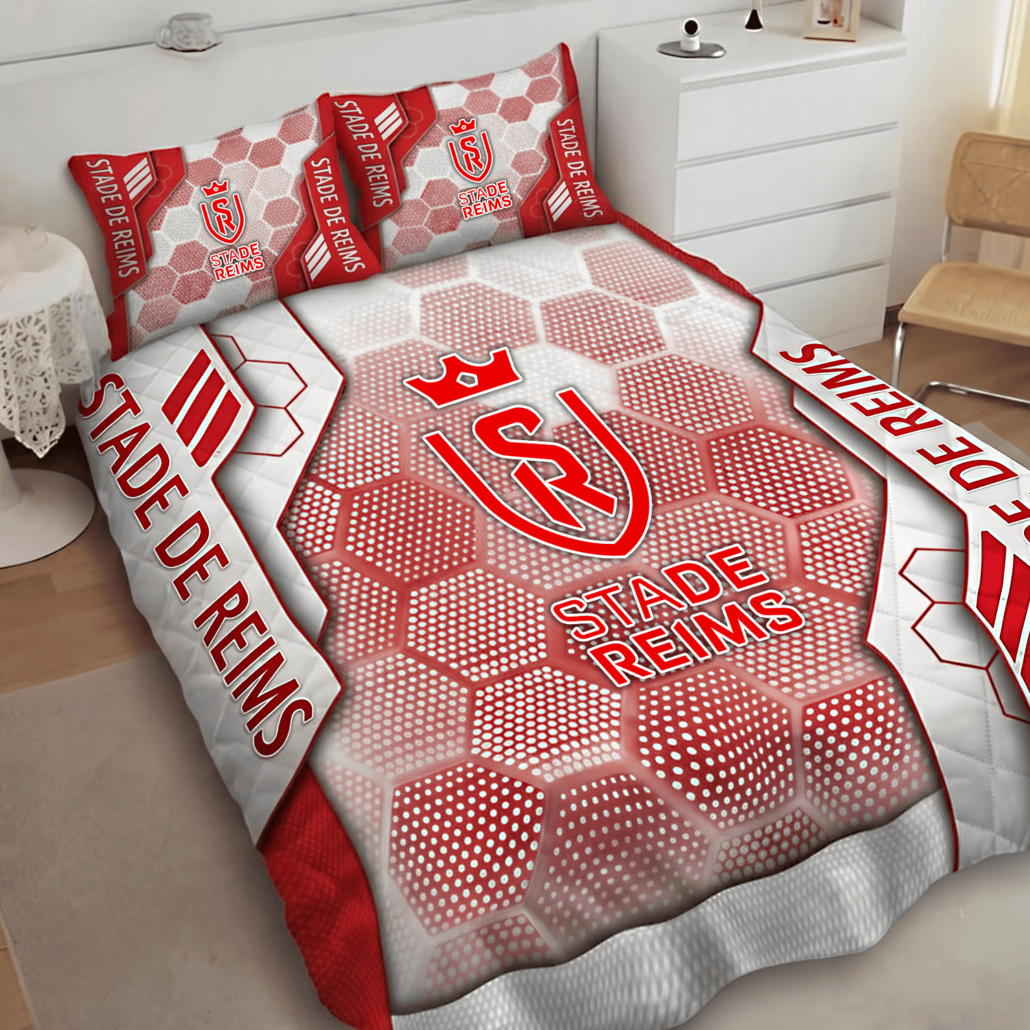 Stade de Reims Inspired Quilt Set