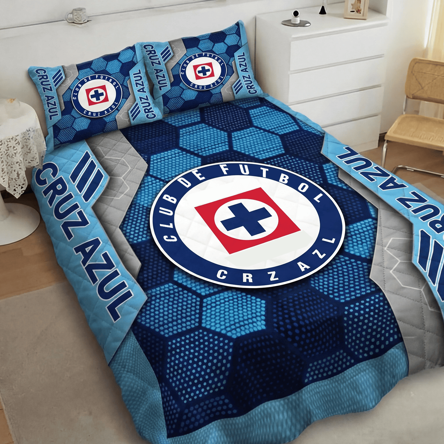 Cruz Azul Inspired Full Bedding Set