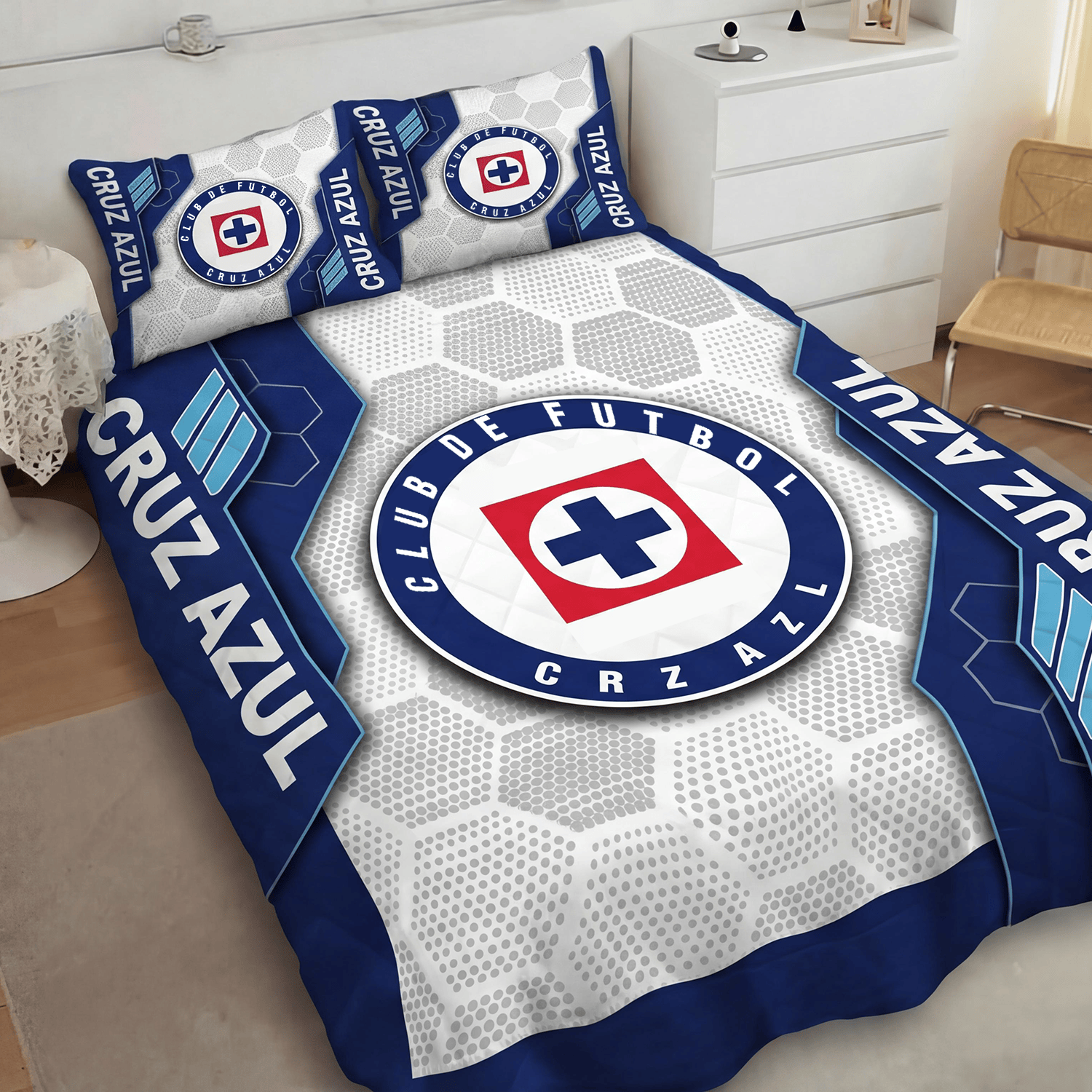 Cruz Azul Inspired Full Bedding Set