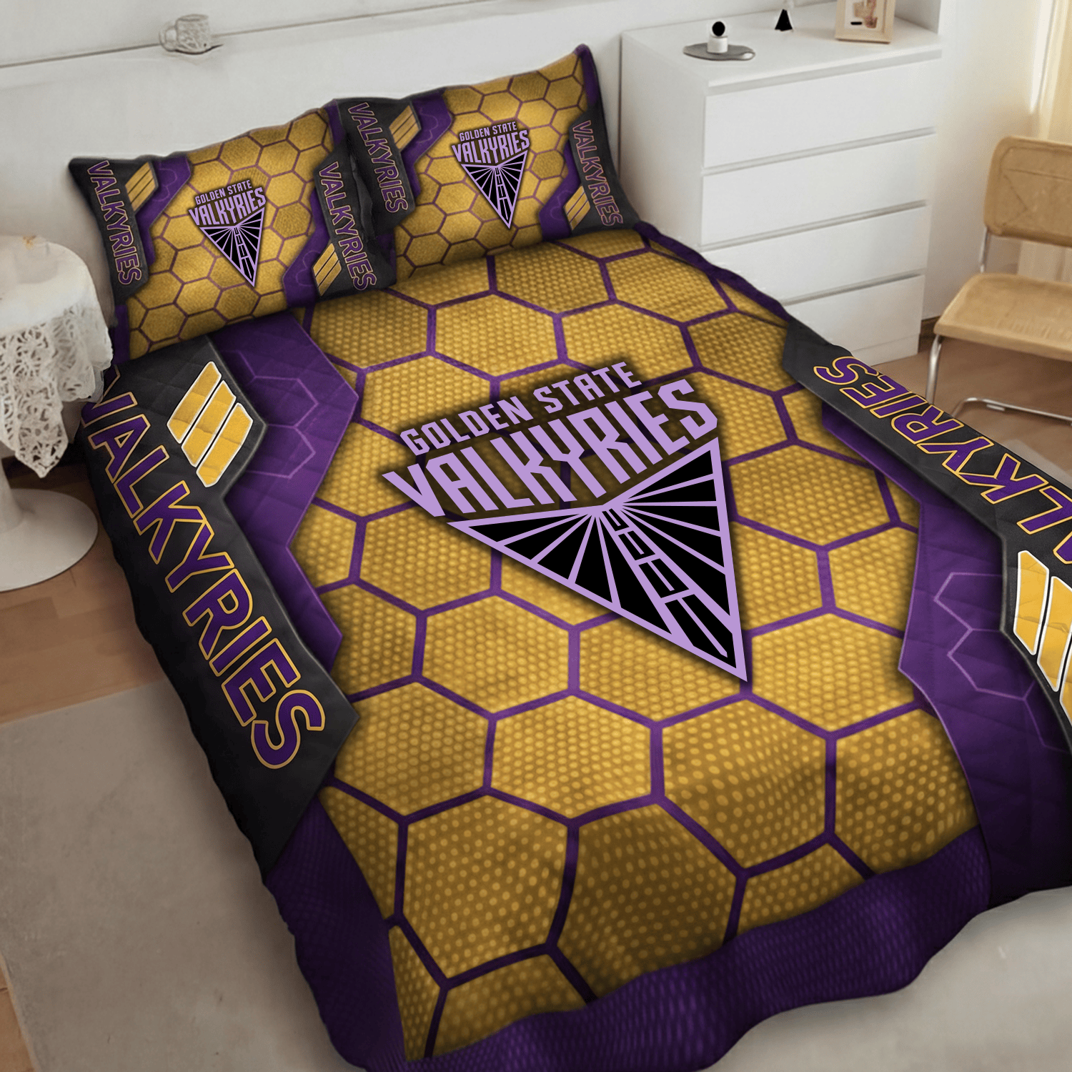 Golden State Valkyries Inspired Quilt Set