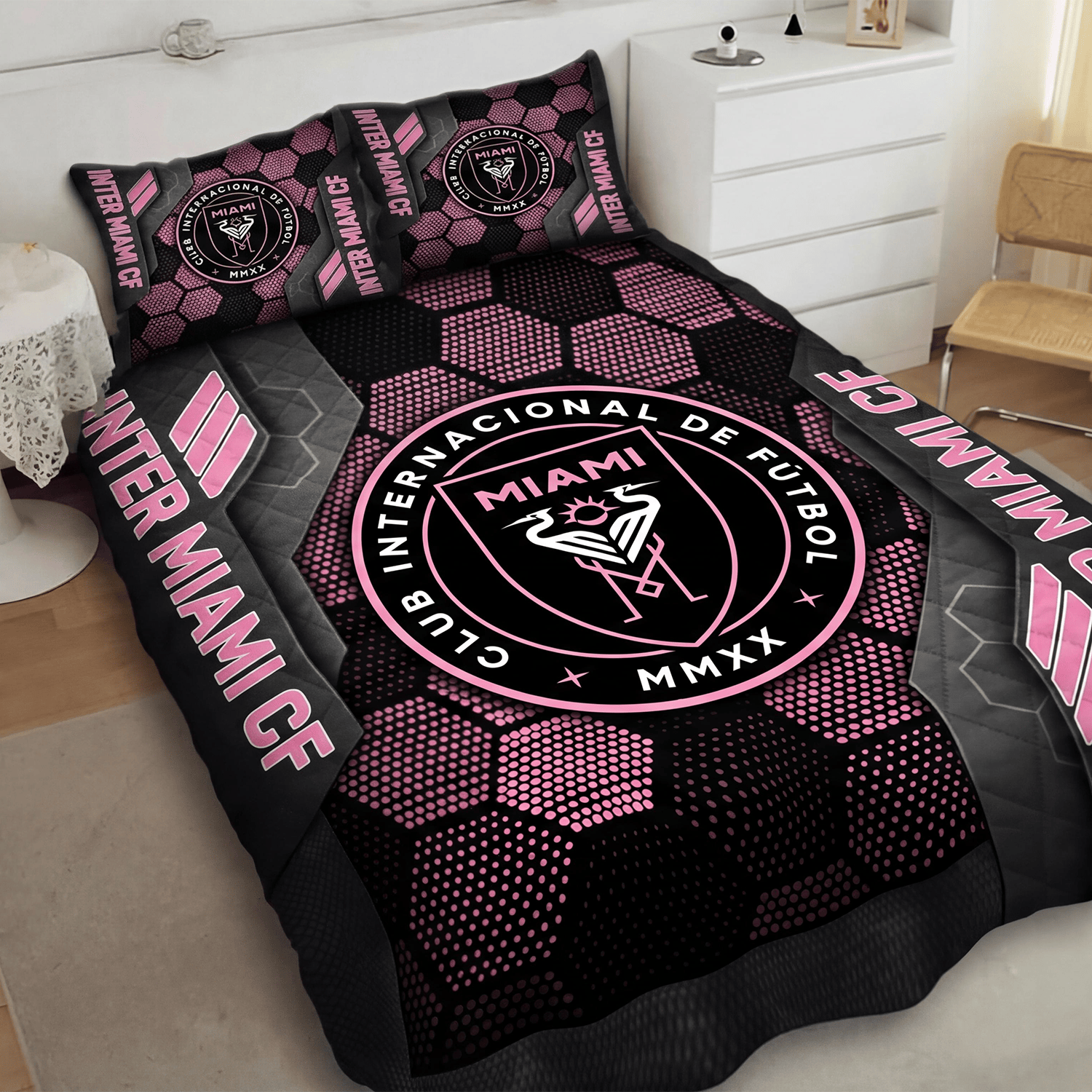 Inter Miami CF Inspired Quilt Set