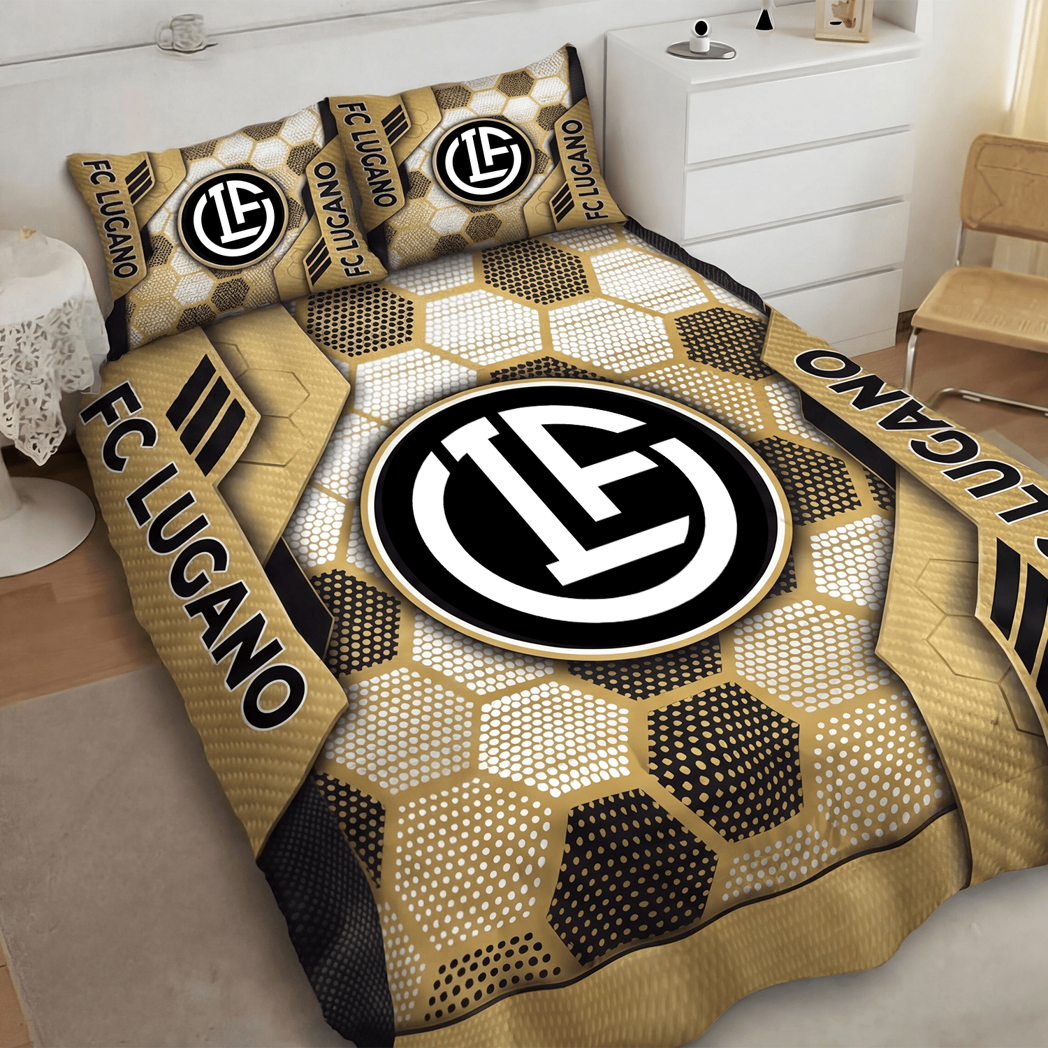 FC Lugano Inspired Full Bedding Set