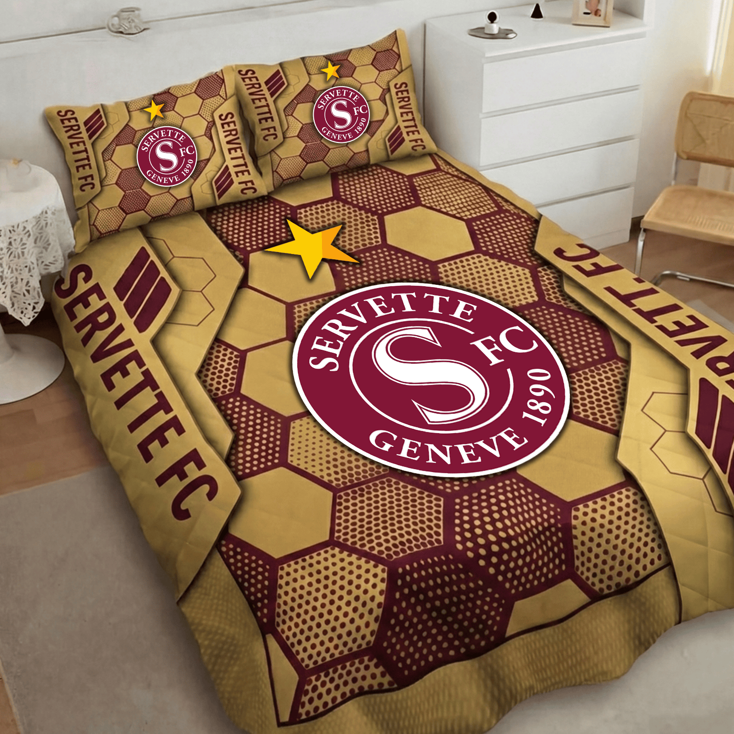 Servette FC Inspired Full Bedding Set