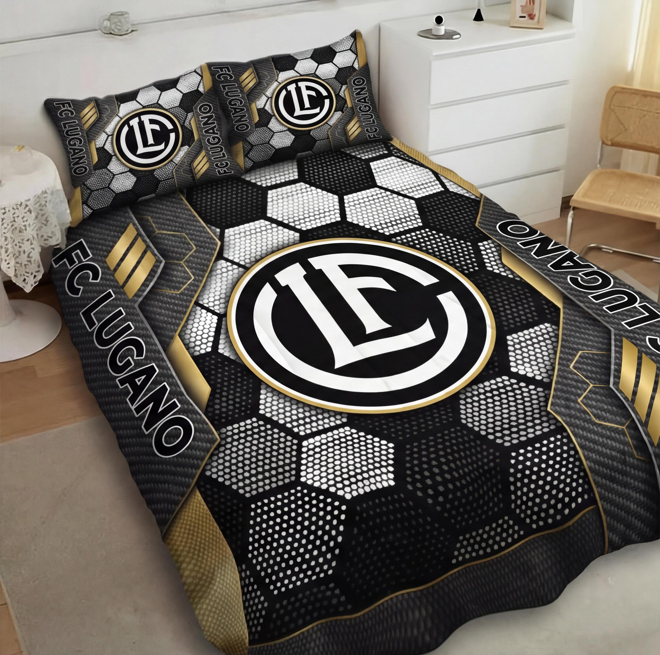 FC Lugano Inspired Full Bedding Set