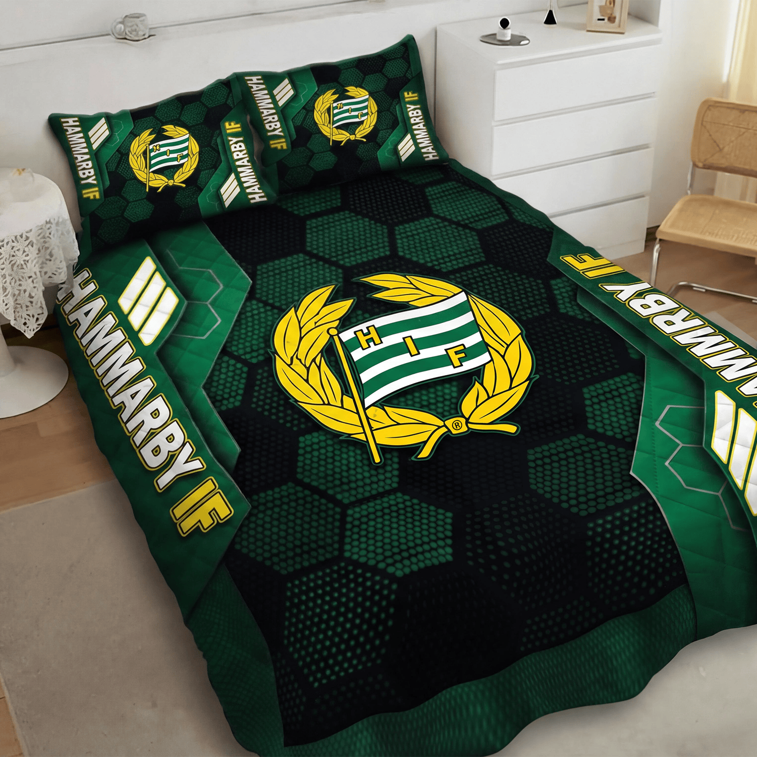 Hammarby IF Inspired Full Bedding Set