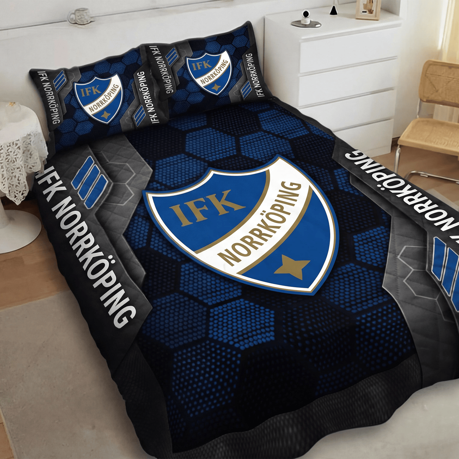 IFK Norrköping Inspired Full Bedding Set