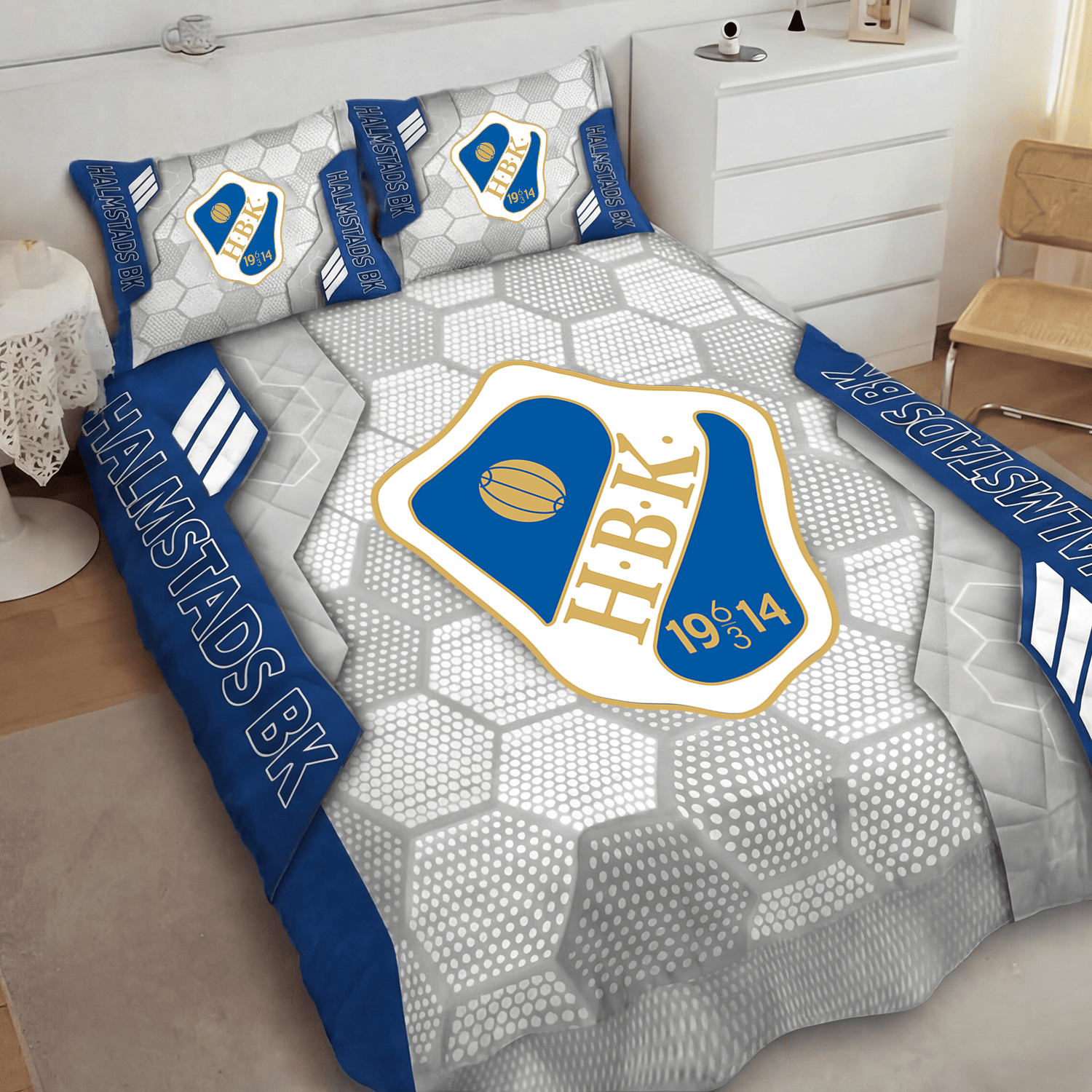 Halmstads BK Inspired Full Bedding Set