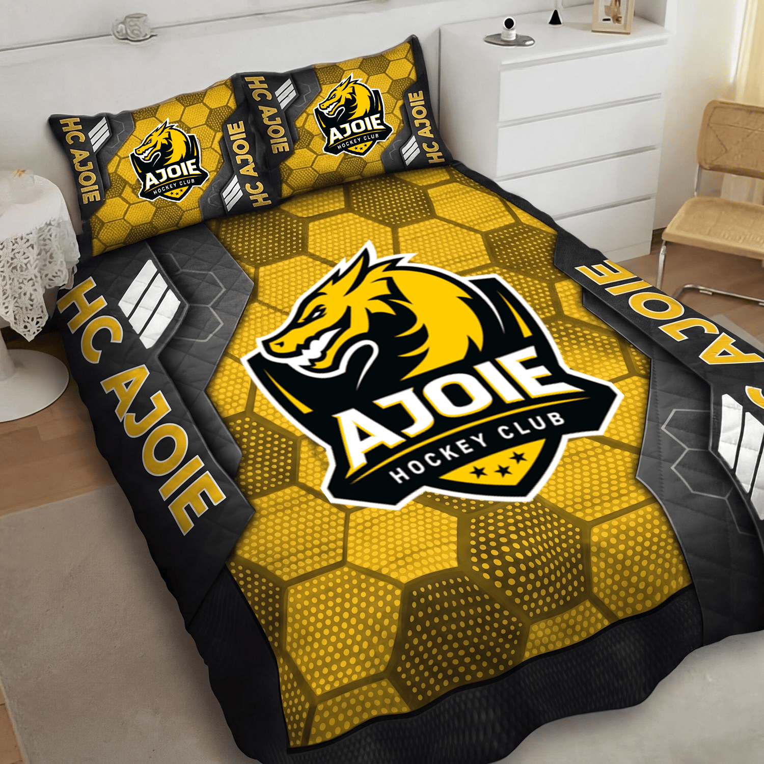 HC Ajoie Inspired Full Bedding Set