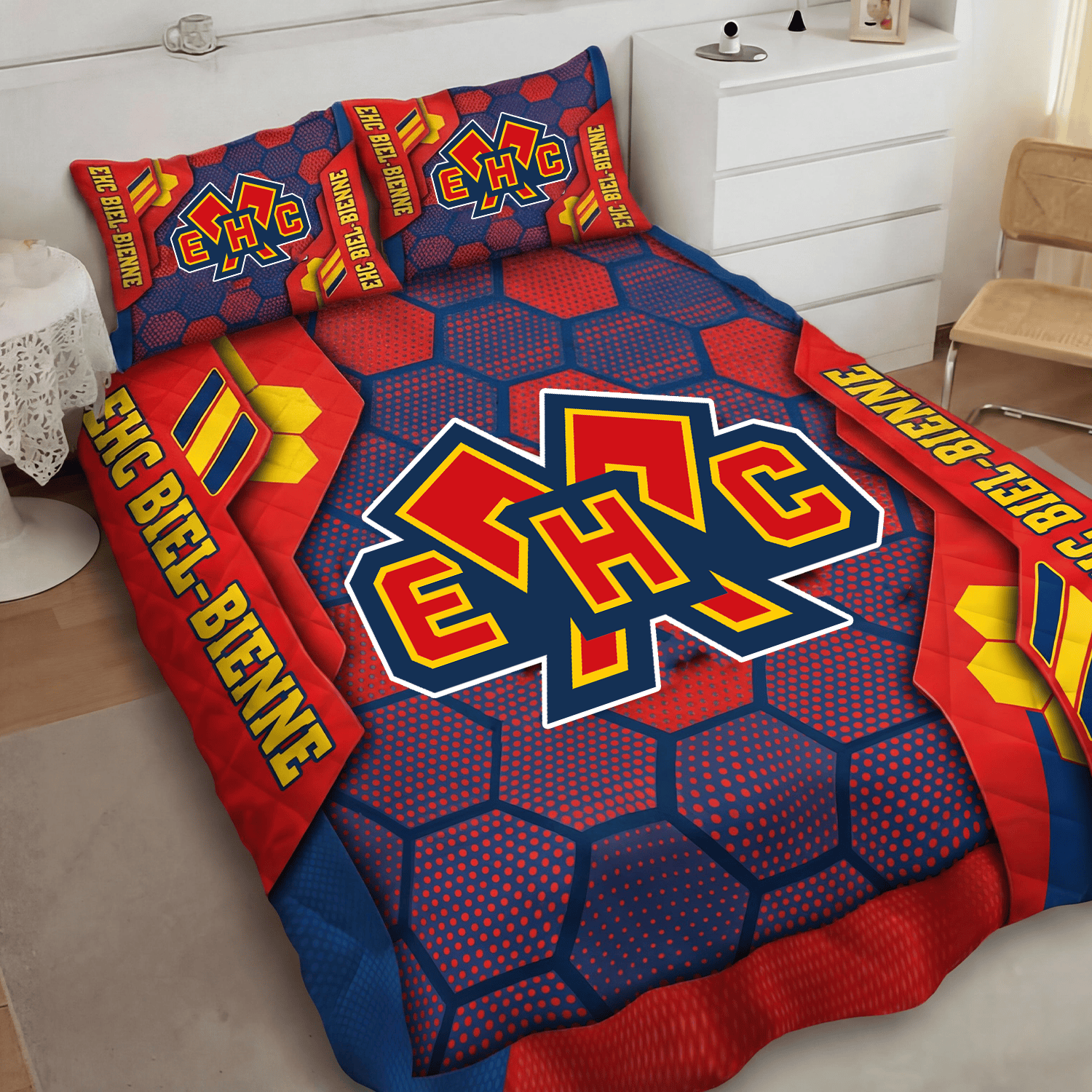 EHC Biel Bienne Inspired Full Bedding Set