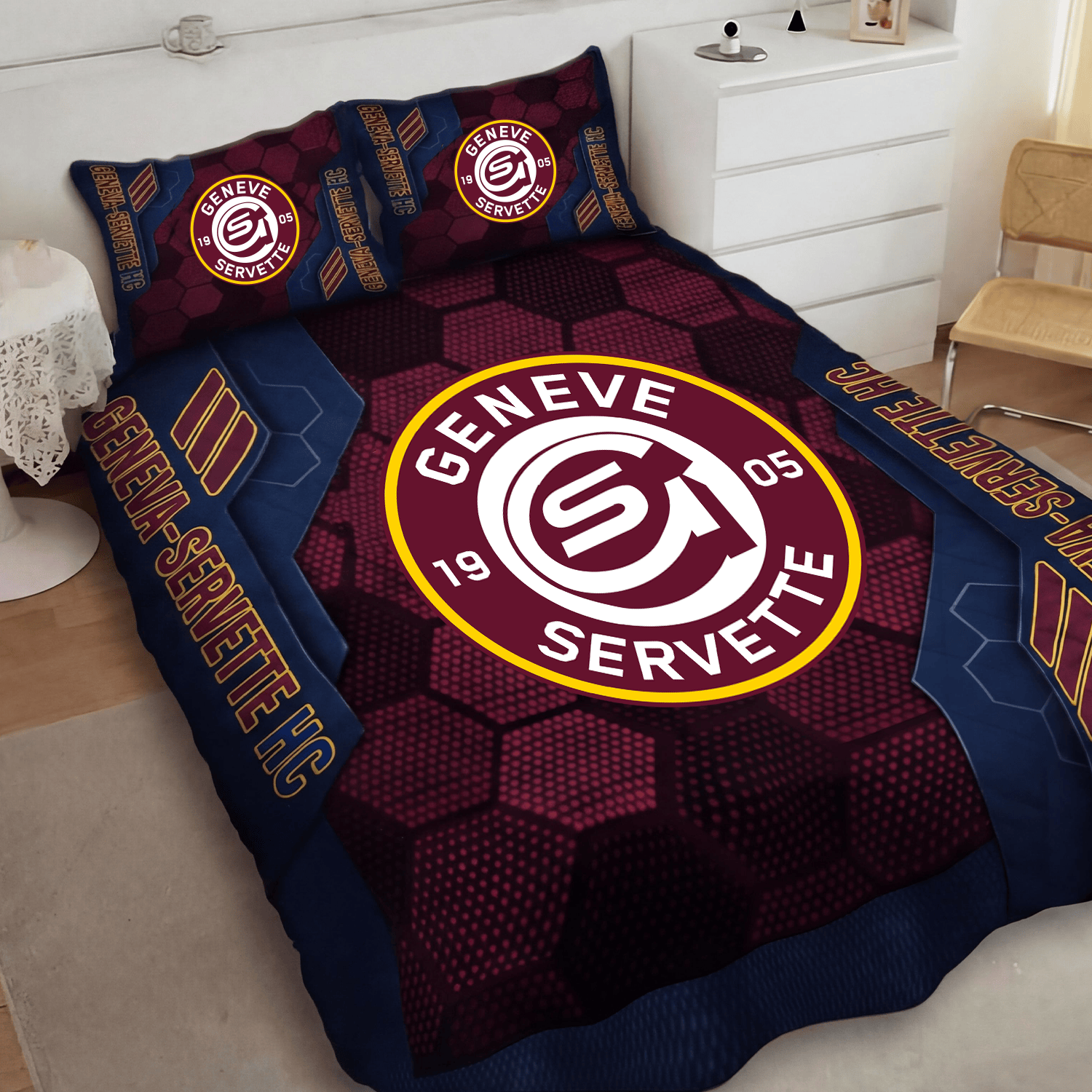 Genève Servette HC Inspired Full Bedding Set
