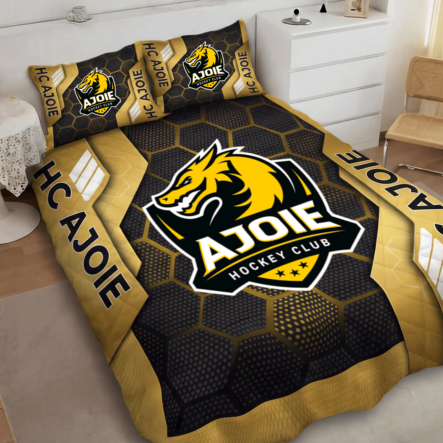 HC Ajoie Inspired Full Bedding Set