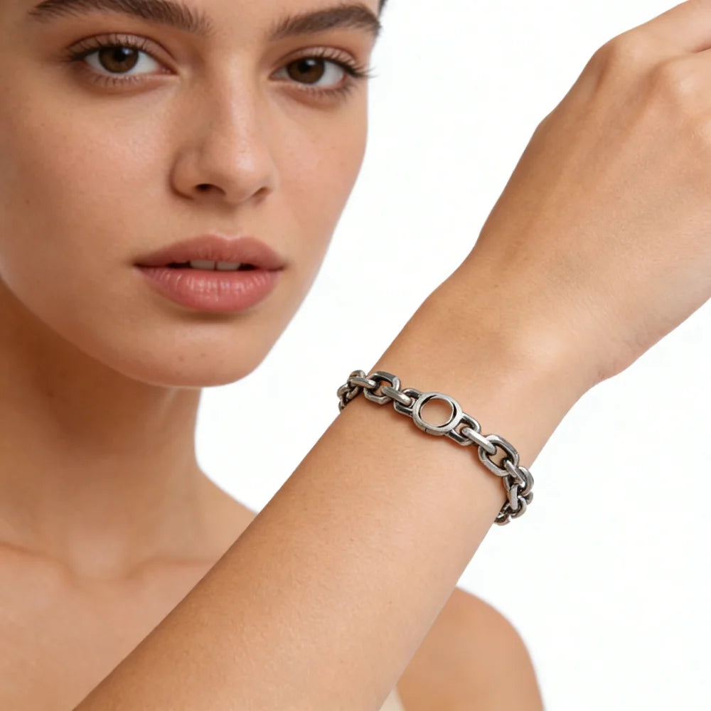 2026 New S925 Pure Silver Fashionable Retro Three G Bracelets Commute