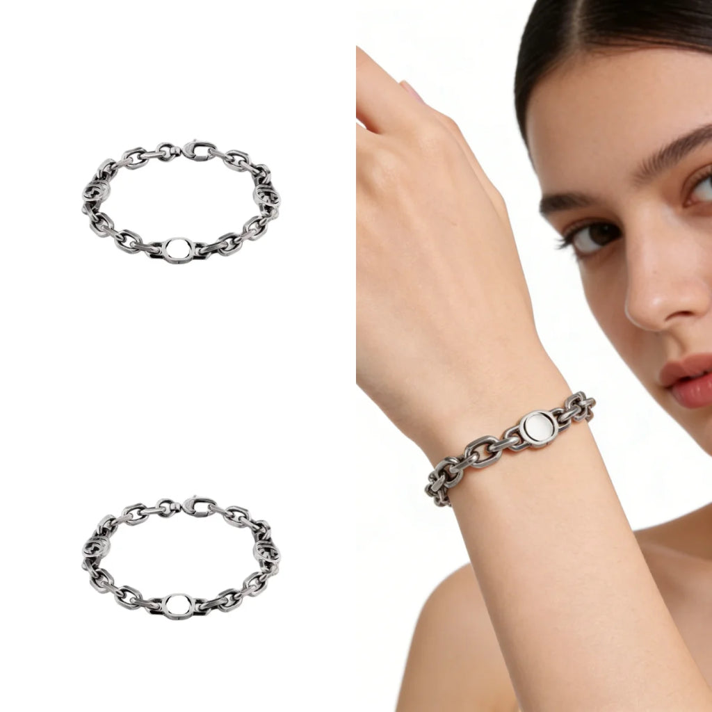 2026 New S925 Pure Silver Fashionable Retro Three G Bracelets Commute