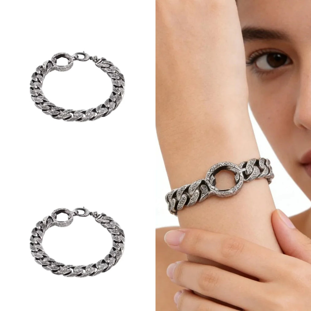 2026 New S925 Sterling Silver Fashion Retro Large G Bracelet Commute